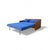 1970s Canadian Teak Pull-Out Sofa Bed in Blue Upholstery. A Canadian mid-century teak sofa bed with blue upholstered...