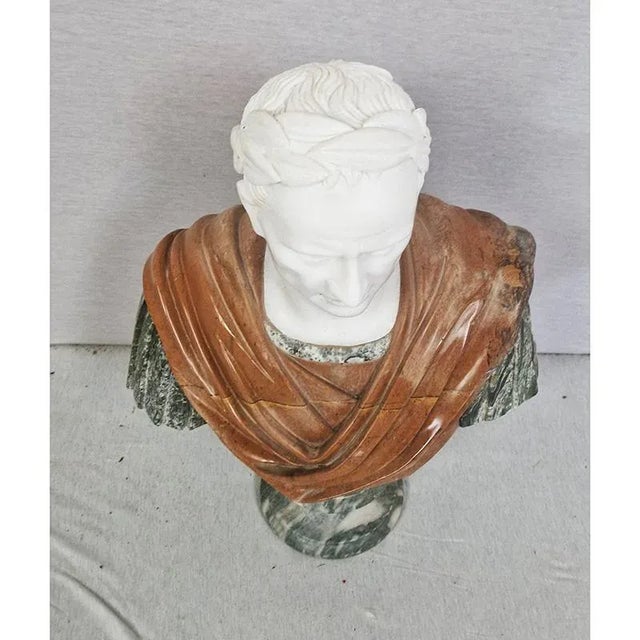 Bust of an Emperor, 1980s, Marble For Sale - Image 6 of 7