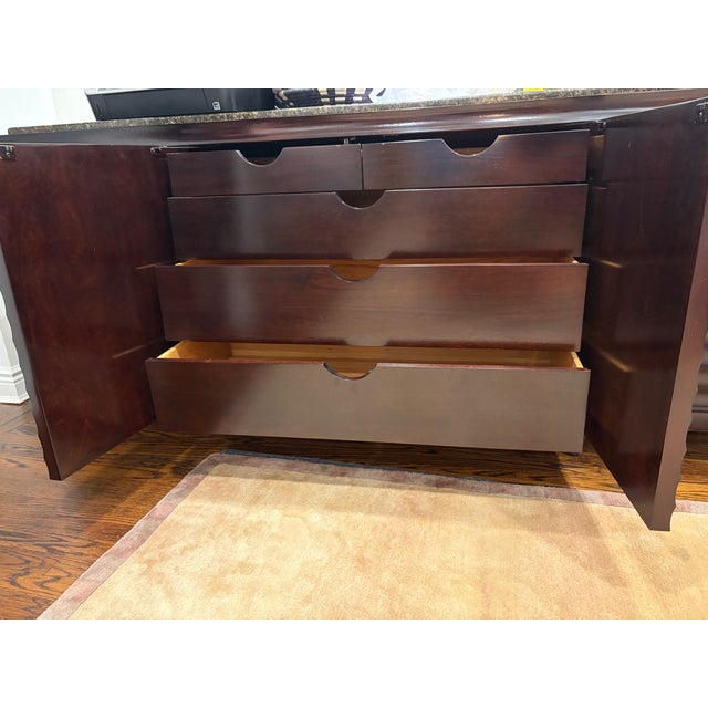 Barbara Barry for Baker Modern Fluted Buffet Sideboard Cabinet With Black Stone Top For Sale In New York - Image 6 of 8