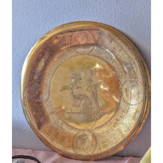 Mid 20th Century Mid Century Egyptian Decorative Plate Made of Copper For Sale - Image 5 of 5