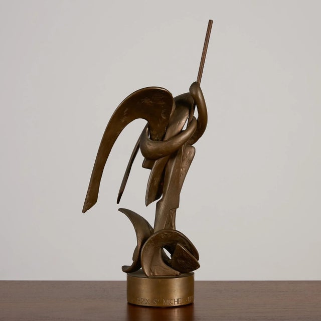 Bronze Saint-Michel Sculpture by Olivier Strebelle For Sale - Image 11 of 11