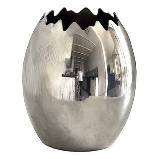 Vintage Mepra Ovo Italian Ice Bucket/Vase in Stainless Steel For Sale