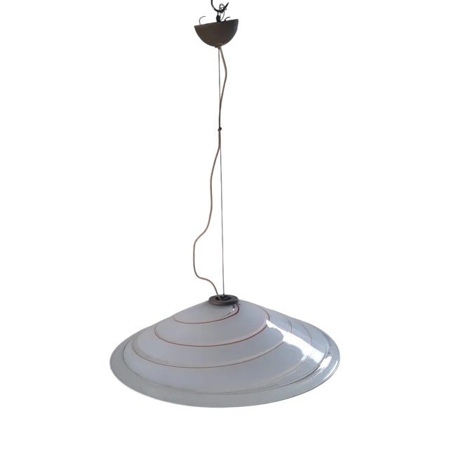 Italian Murano Glass Chandelier with Spiral in Orange-Red Color, 1960s For Sale