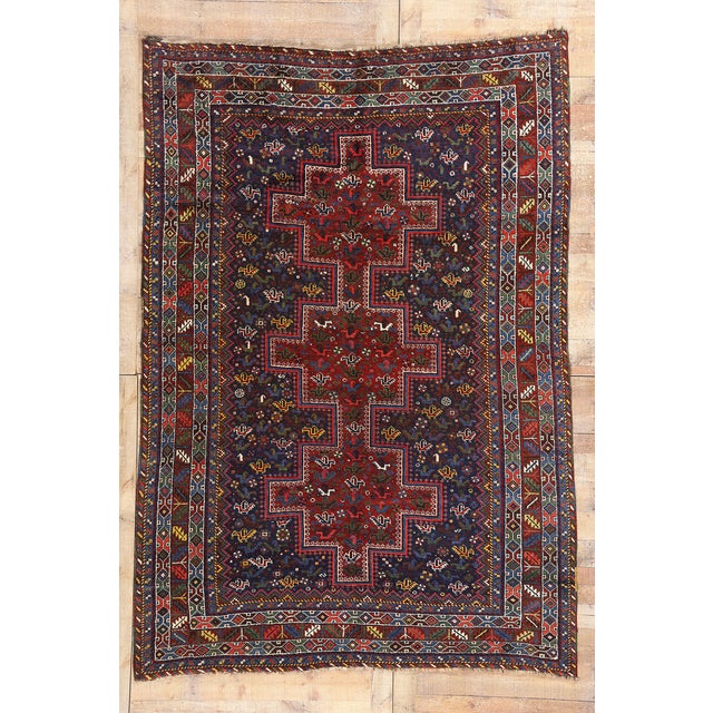 Antique Persian Tribal Shiraz Rug - 06'10 X 09'07 For Sale - Image 9 of 9