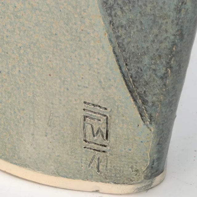 Ceramic Fred Wiesener Art Deco Ceramic Clay Standing Lady Vessel Sculpture 28.5” For Sale - Image 7 of 13