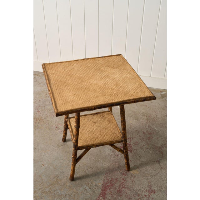 19th Century Tortoise Bamboo Two-Tiered Table For Sale - Image 10 of 11