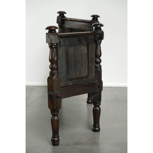 18th Century 18th Century Italian Hall Bench with Wood Carvings For Sale - Image 5 of 14