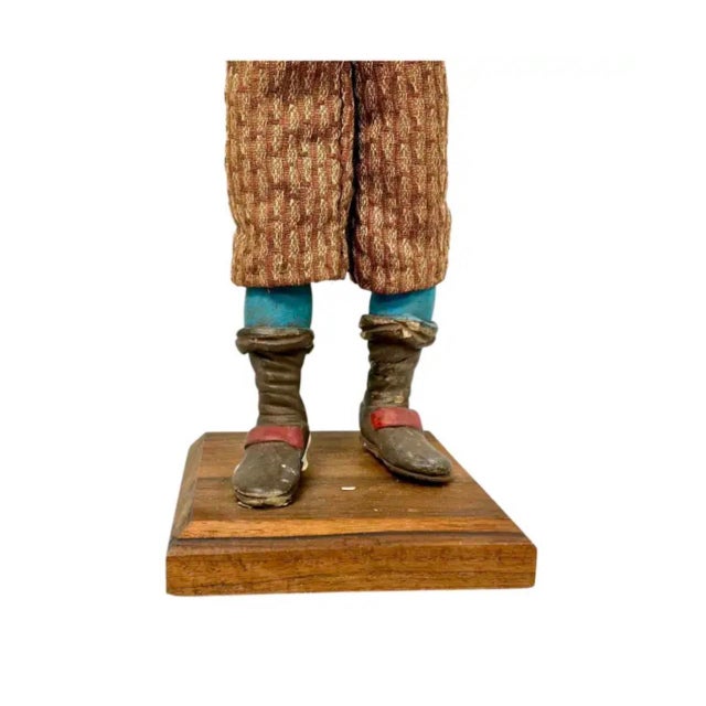 18th Century Neapolitan Crèche Figure, Terracotta & Wood Man With Red Beret For Sale In Tampa - Image 6 of 10