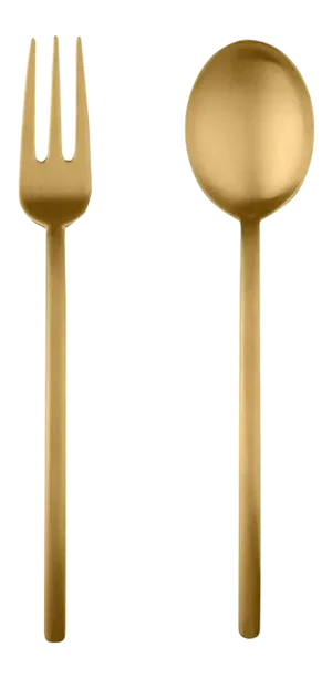 Mepra Due 2-Piece Serving Set (fork & Spoon), Ice Oro