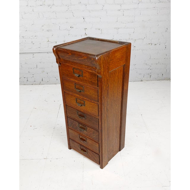 Antique 1930s Oak Mini Filing for Letters with 7 Drawers Chairish