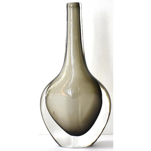 Vintage Mid-Century 1950s Nils Landberg for Orrefors Swedish Sommerso Dusk Series Vase For Sale - Image 10 of 10