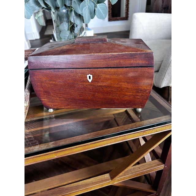 19th Century Mahogany Tea Caddy With Divided Interior For Sale - Image 14 of 14
