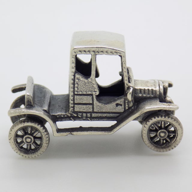 Vintage Italian Handmade Genuine Silver Classic Car Miniature by Raspini Gioielli in Tuscany (Italy) For Sale - Image 6 of 10