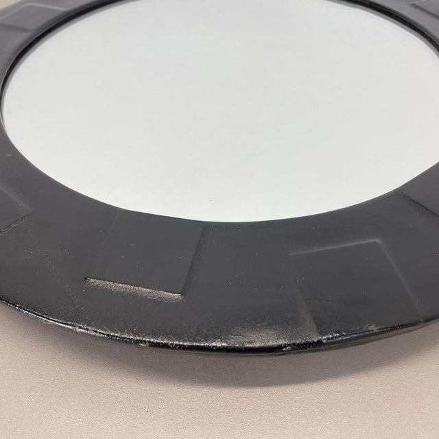 Vintage Wall Mirror with Leather and Pattern, 1950s For Sale - Image 10 of 16