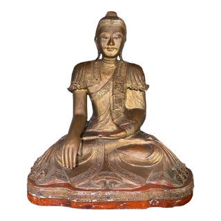 Antique Buddha Sculpture – Large Early 19th Century Piece For Sale