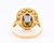 Gold 1960s Halo Ring in Gold, Ceylon Sapphire, Diamonds, and Enamel, Size 7.5 For Sale - Image 8 of 9