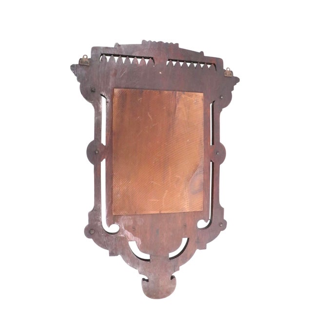 Victorian Eastlake Aesthetic Movement Wall Mirror Hat Rack C. 1880's For Sale - Image 4 of 15