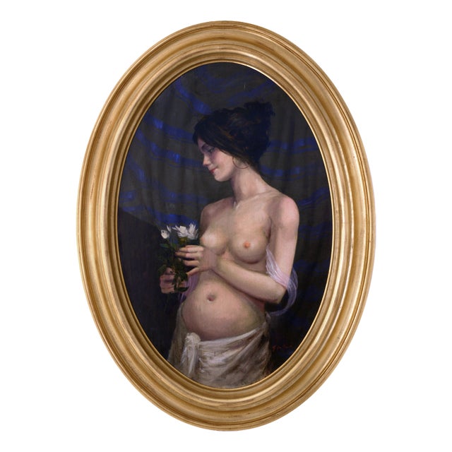 Nicola De Marco, The Dreamer, Oil on Canvas, Framed For Sale