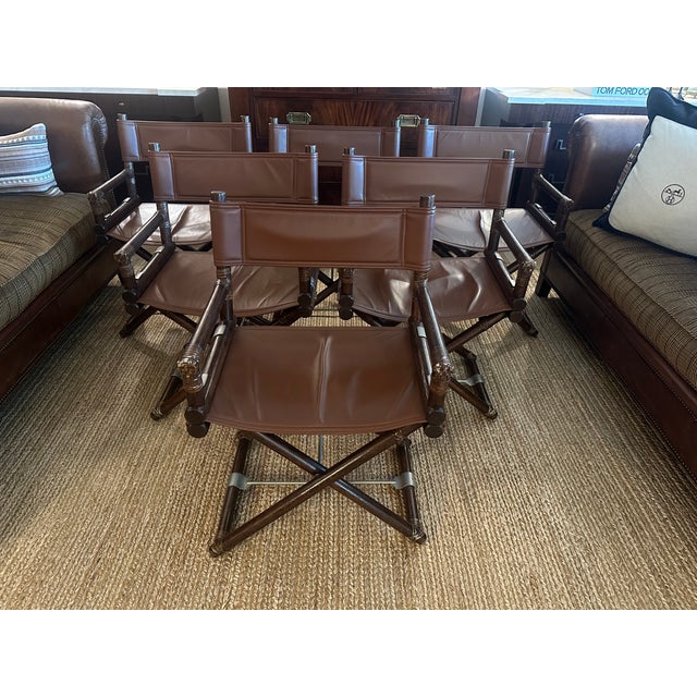 Wood Late 20th Century McGuire Organic Modern Director's Dining Chairs - A Set of Six For Sale - Image 7 of 9