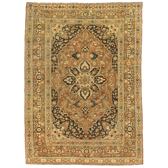 Late 19th Century Antique Persian Tabriz Hajijalili Rug - 3′11″ × 5′6″ For Sale