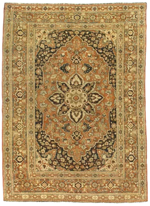 Late 19th Century Antique Persian Tabriz Hajijalili Rug - 3′11″ × 5′6″
