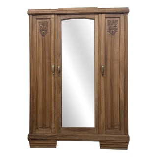 Art Deco Three-Door Wardrobe, 1930s For Sale