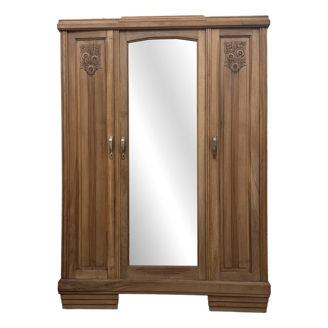 Art Deco Three-Door Wardrobe, 1930s For Sale