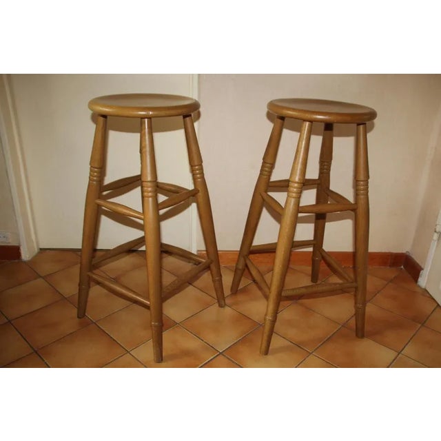 Set of Wooden Bar Stools For Sale - Image 13 of 13