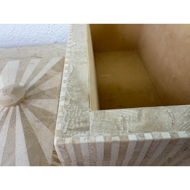 Alabaster Large Handcrafted Travertine Dresser Box After Maitland Smith For Sale - Image 8 of 10