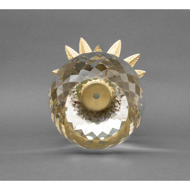 Transparent Eichholtz Pineapple Form Brass & Crystal Sculpture For Sale - Image 8 of 8