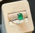 2020s 1.25 Ct Oval Cut Natural Emerald & 0.85 Ct Natural Diamond Halo Engagement Ring For Sale - Image 5 of 8