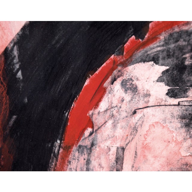 Abstract Expressionist Composition in Acrylic and Pastel on Paper by Ricardo De Silva For Sale In Monterey, CA - Image 6 of 8