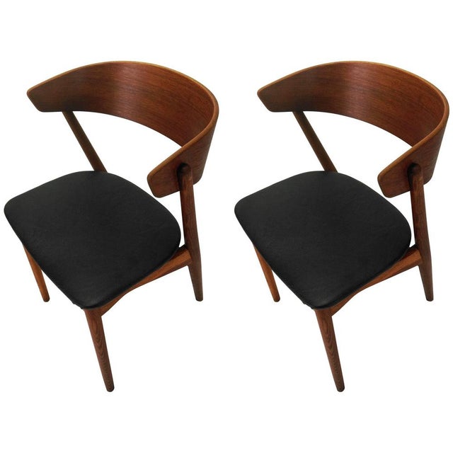 Set of Vintage Danish Dining Chairs in Teak and Oak by Helge Sibast, Reupholstered, 1960s For Sale - Image 6 of 6