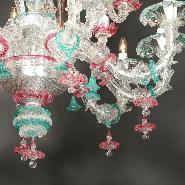 Exquisite & Rare Mid-Century Classical Hand-Blown Murano Twelve Arm Chandelier For Sale - Image 15 of 18