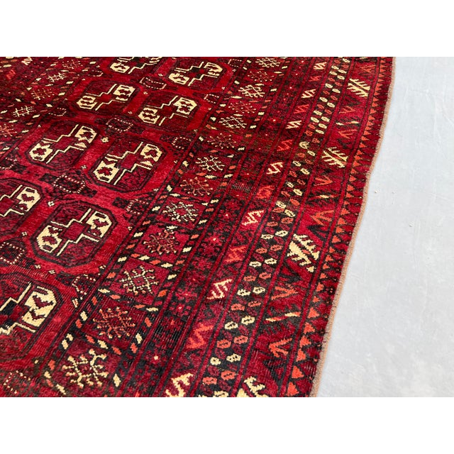 Textile Vintage Afghan Ersari Turkmen Bokhara Gul Rug - 6'7" X 4'1" For Sale - Image 7 of 12
