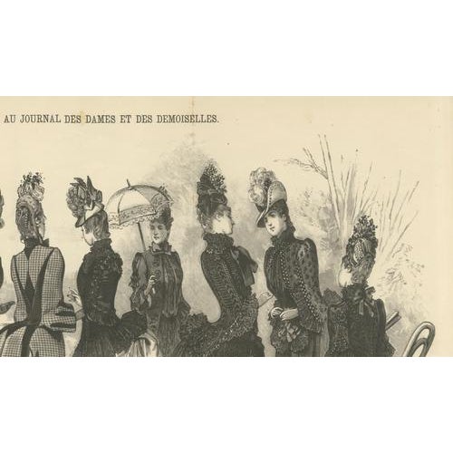 Late 19th Century Journal des Dames et des Demoiselles, Panoramic Couture Study, 1887, Paper For Sale - Image 5 of 10