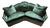 Baker Furniture Crushed Emerald Velvet Corner Conversation Sofa For Sale