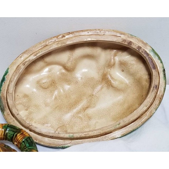 Farmhouse Zoomorphic Casserole Dish with Rabbit and Duck, 1930s For Sale - Image 9 of 11