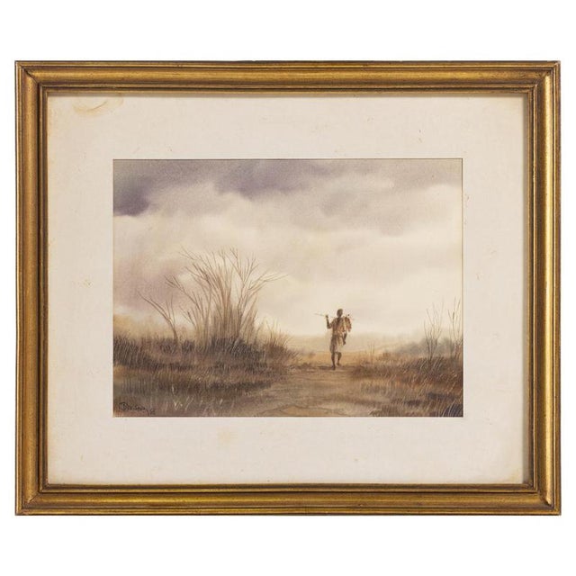Albano Neves e Sousa, Landscape, 1966, Watercolor For Sale - Image 6 of 6
