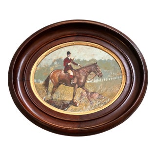 Contemporary Original Stephen Heigh Fox Hunt Equestrian Painting “Morning Start” 19th Century Frame For Sale