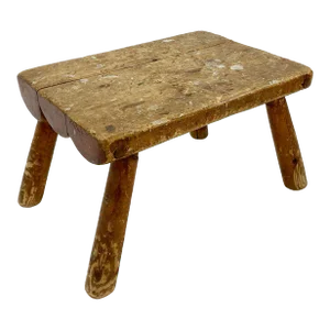 Vintage Primitive Wood Log Stool