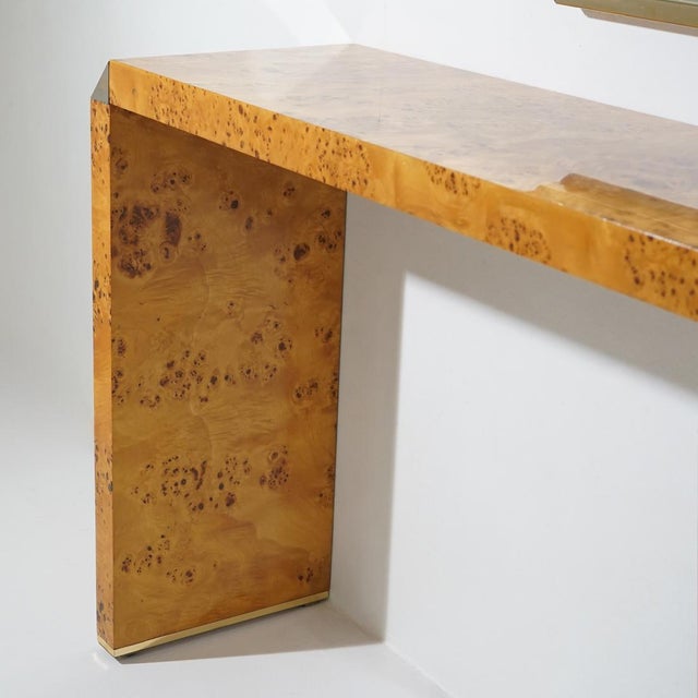 Console Table with Mirror in Briar Root by Mario Falcone for Fratelli Turri, 1970s, Set of 2 For Sale - Image 10 of 16