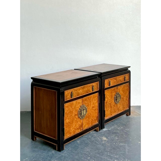 Wood Vintage Asian Century Chin Hua Nightstands - A Pair For Sale - Image 7 of 12