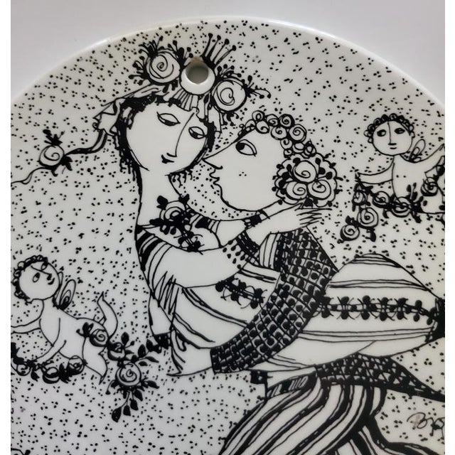 1960s Bjorn Wiinblad Ceramic Wall Plaque "Marts Victoire" Denmark - March For Sale In Los Angeles - Image 6 of 13