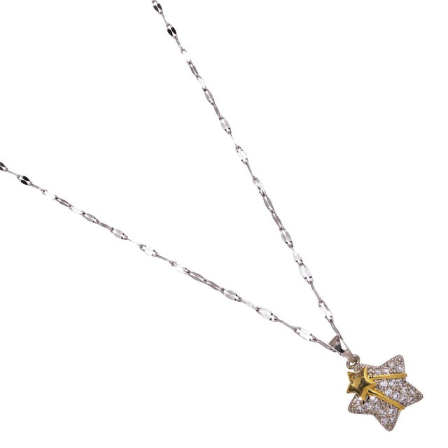 Metal Shine Your Light Sparkly Star Silver Necklace For Sale - Image 7 of 8
