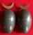 Johan Meijerink (Dutch 1948 - 2011) Modernist Bronze Ovoid Egg Wall Sculptures With Crescent Finials - A Pair For Sale - Image 4 of 14