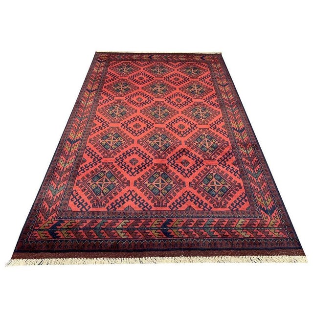 Islamic Fine Quality Hand Knotted Afghan Khal Mohammadi Wool Area Rug 6.6 X 4.0 Ft For Sale - Image 3 of 10