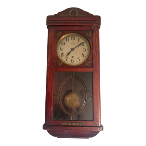Antique French Vedette Wood Wall Clock