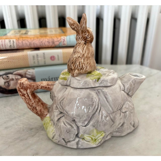 Shafford China 1990s Ceramic Rabbit Tea Pot and Lid, After Shafford For Sale - Image 4 of 5