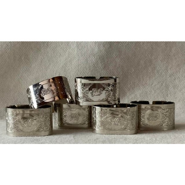 Set of Six English Double Silverplate Napkin Rings - Classical Elegance For Sale - Image 4 of 18